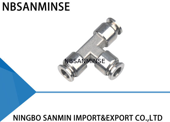 SSE-van de de Slang Snelle Koppeling van de T-stuklucht van de de Pijpmontage Pneumatische Uitstekende Zuurvast