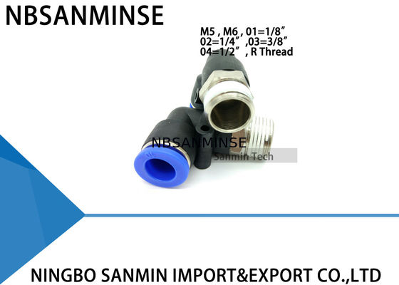PL de Plastic Pneumatische Delenduw in Montage van de Lucht de Mannelijke Elleboog sluit snel Componenten Sanmin aan