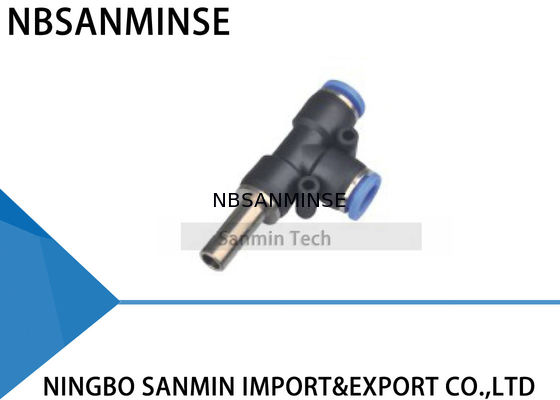 Van de de Slangschakelaar van PDJ Pneumatische van de de Taklooppas het T-stukduw in de Snelle Hoge Montage van de One Touchlucht - kwaliteit Sanmin